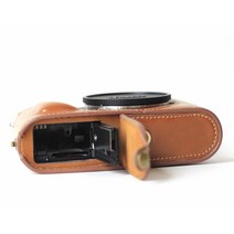 카메라 케이스 카메라가방 호환 Leica CL TYP 7323 용 PU 가죽 가방 하단 개방 버전 보호용 하프 바디 커버베이스 커버 Funda, 02 주황색