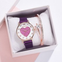 여성패션시계 스마트워치 여성 팔찌 시계 가죽 스트랩 숙녀 심장 모양의 다이얼 저렴한 절묘한 선물