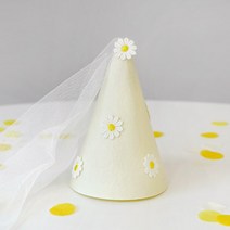 DIY요정고깔모 데이지 펠트 꼬깔 파티햇 레터링 Happy birthday 해피벌스데이 생일모자 생일 파티 용품 기념일 셀프 홈파티 장식 꾸미기 소품 브라이덜 베이비 샤워, DIY요정고깔모자-데이지