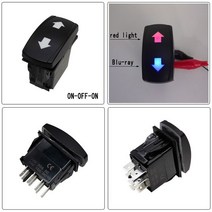 자동차 스위치 버튼 12V24V 자동차 지게차 엔지니어링 트럭화물 요트 방향 지시등 스위치 3 기어 7 ON OFF, 05 red and blue