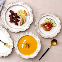 빈티지그릇 예쁜 카페 플레이팅 브런치 그릇 파스타, 8.6인치 깊이의 수프 접시