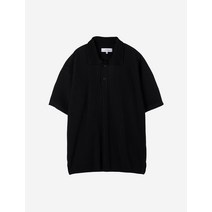 플리츠 버튼 카라 티셔츠 블랙 DFT61S010