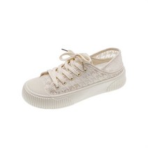 메쉬 통기성 로우 탑 캔버스 신발 여성 2022 새로운 두꺼운 바닥 투웨어 캐주얼 비스킷 신발 유럽 작은 흰색 신발 도매