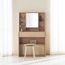 [MD감사선물+탁상거울] 파로마 에일리 800 수납서랍화장대 화이트화장대 서랍화장대, 오크+사각탁상거울