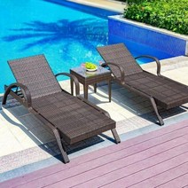 라탄비치체어 야외 흔들의자 원목 그네 의자 테라스, 01.A형리클라이닝침대1개