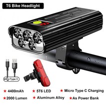 로드 MTB 야간 라이딩 자전거 라이트 T6 LED 20000 루멘 10000mAh 자전거 라이트 전면 충전식 램프 자전거 랜턴 보조베터리 사이클링 손전등 MTB 액세서리, 04 5T6 headlight Set