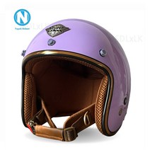 나폴리 Napoli helmet 오픈페이스 SH 루비 유광 퍼플 보라색 안전 인증 경량 스쿠터 바이크 헬멧 소두핏 하이바 레트로 클래식 텐덤 킥보드, 유광 퍼플기본헬멧