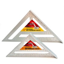 아이베란다 마야 삼각자 알루미늄 직각자 각도 자 45도 쇠자 QC, 12인치