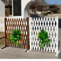 SUOSER 접이식 신축식 화단울타리 방부목 정원 꾸미기 애완 동물 펜스, 90cm*200cm, 매립형(원목색)