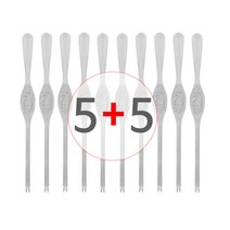 [5+5] 대개포크 (게포크 B타입 대형 -실버 5개 + 5개 묶음) 스텐 게살 랍스타 꽃게 대게 홍게 킹크랩 게 속살 호두 주방 포크