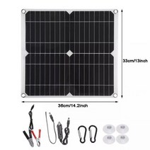 태양열 패널 태양광 판넬 80w 태양 전지 듀얼 12v 5v USB with20A 60A 컨트롤러 방수 자동차 요트 RV 배터리 충전기에 대 한 폴 리, 20W-Only Panel Kit