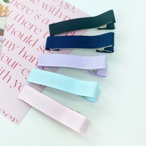 헤세드 국산) kc인증 5cm 파스텔 골지 집게핀 머리핀 (5개)