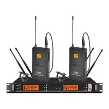 MiCWL-전문 UR24D UHF 오디오 무선 마이크 시스템 헤드셋 세트 2 개 포함 UR1 금속 벨트 팩, 1x 예비 ur1 벨트