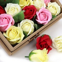 (재미스쿨) 비누 장미꽃+줄기 선택1종 50송이X1갑, 흰색