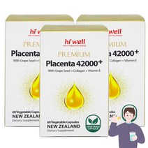 뉴질랜드 양태반 42000mg 플라센타 캡슐 하이웰 양태반캡슐, 양태반 3개 총180캡슐