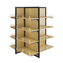 마트 진열대 정리 간식 우드 평대 업소용 약국 판매대, 상세 페이지 참고, 블랙/4층/가로75cm+세로75cm