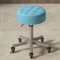회전 스툴의자 미용 진료 진찰 실험실 보조 네일 시술의자 의자 화장대, 1, 레이크블루 그레이베어링휠