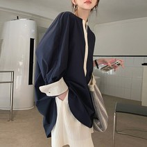 대박난박양 카라리스 배색 블라우스