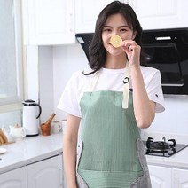 웰럽 프리미엄 방수 모던 파스텔 앞치마 WL-1221, 그린-1개