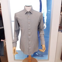 란체티 면 100 !! 스트라이프!! 블랙 슬림 셔츠 LRF9848BA