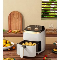 led스팀에어프라이어 대용량 20리터 New 4.5L Air Fryer Oil Free Digital Touchscreen Hot Airfryer Smart, 01 WHITE_05 KR