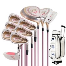 미즈노 에필 여성용 골프채 풀세트 가방 포함, 골드 풀세트10  PGM 화이트 휠 백