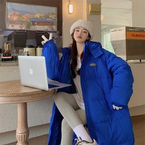 발렌타인데이 탈부착 후드 겨울 롱 남녀 무릎 위 오버사이즈 오버사이즈룩 커플형 패딩 아우터 패딩 선물