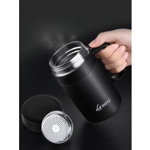 보온 보냉 컵 물병 텀블러 머그컵 스테인레스 손잡이, 블랙520ml+스트레이트블랙500ml