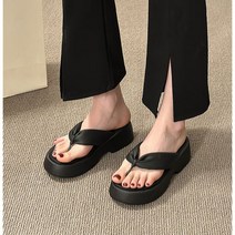 유블리 여성 캐주얼 키높이 플립플랍 쪼리 해변 포코 샌들