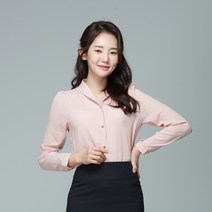 스무날 숄카라 쉬폰 블라우스(핑크)