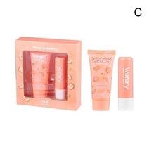 자외선차단핸드크림 주부 고보습 대용량 휴대용퍼퓸로션 2pcs 아보카도 립 밤 딸기 복숭아 식물 모이스처 라이저 세트 안티 건조 안티 크랙 립 스킨 케어
