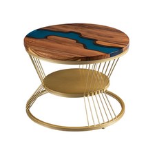 우드슬랩 수지 레진 카페 자작나무 우드슬랩테이블 테이블 우드슬랩식탁 에폭시레진 레진테이블 북유럽 경사 호두나무 에폭시 하류 탁자 원형 철예 실목 거실 작은 2층, 60x60x45 호두나무판 3cm