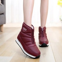 중년 여성 누빔 패딩부츠 기모 어그부츠 스노부츠 미끄럼 방지 방수 방한화 클랙식 양털숏부츠 단화