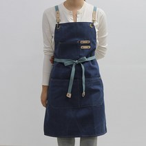 (무료 자수각인) 빈티지 캔버스 앞치마_ 카페 공방 방수 바리스타 - 내일출고, L, 인디고