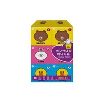 깨끗한나라 미니 미용 티슈 라인 프렌즈 에디션 230매 6입 화장실 고급 화장지 추천, 6개입, 1개