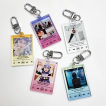 주문제작 아크릴 키링 뮤직플레이어 포토 이니셜 커플 가방 차 키키링 굿즈 diy 열쇠고리, 1. 사진 1장, 2. 배경색 추가, 1개
