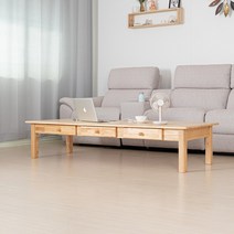 라로퍼니처 몬타 고무나무 원목 좌식 서랍 거실 테이블 소파 좌탁 밥상 1200 1500 1800, 내추럴