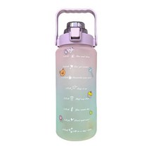 2L Large Capacity Water Bottle Straw Cup Plastic Cups With Time Marker Gym Fitness Outdoor Sports Ke, 02 02