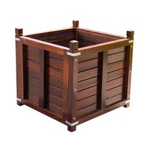 야외 화분 이동형 부식방지 대형 목재화분 화단 바퀴, 내마모성 페인트 삼중 강화 50x50x50cm