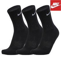 나이키 양말 스포츠양말 목올라온양말 블랙양말 에브리데이 쿠션 크루 3팩 양말3개세트, 상세설명참조