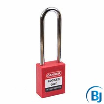 BJ110 스틸 패드락 세이프티 잠금장치 Safety Padlock 안전 자물쇠 락아웃 Lockout 산업용 LOTO 동일키 BJT, KD(개별키) - 적색
