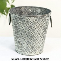 빈티지 양철 테라스 화분 양동이 철제 양철통, C. 초콜릿 색상, 1개