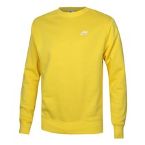 나이키 스몰로고 남자 여성 기모 맨투맨 긴팔티셔츠 옐로우 BV2662-765