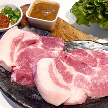 첫번째수확 제주도 토종 흑돼지 목살 구이 1kg, 1박스, 에어프라이어 구이용(두께3cm)