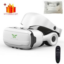 VR 안경 가상 현실 3D 헤드셋 헬멧 안드로이드 아이폰 스마트 폰 휴대 전화 컨트롤러 게임 Wirth Real Goggles, 02 No Box With Remote