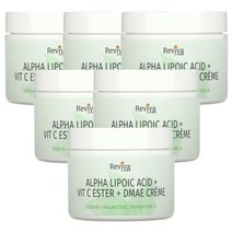 리비바 랩 Reviva Labs 알파 리포 산 비타민 C 에스테르 & DMAE 크림 2 온스 (55 g), 6개