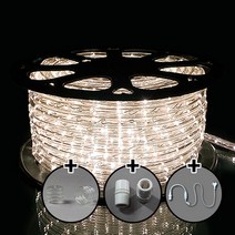 탄탄 LED 원형 논네온 줄조명 로프라이트 (2M 10M 50M 단위판매), 주백색