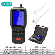 산소농도측정기 산소포화도측정기 미니 이산화탄소 검출기 공기질 테스터 CO2 TVOC 측정기 온도 습도 측정, 01 Type 1