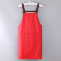 주방 카페 생활방수 편한 앞치마 70 x 87 cm, 1개, 레드