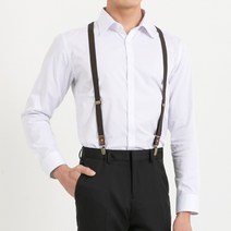 [당일발송] 멜빵 서스펜더 멜빵끈 남자 남성 싱글 클립 슬림 라인/브라운 정장용 신사용 맬빵 벨트 멜방